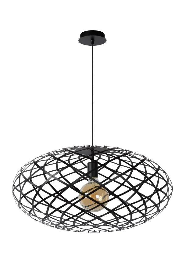 Lucide WOLFRAM - Hanglamp - Ø 65 cm - 1xE27 - Zwart - uit